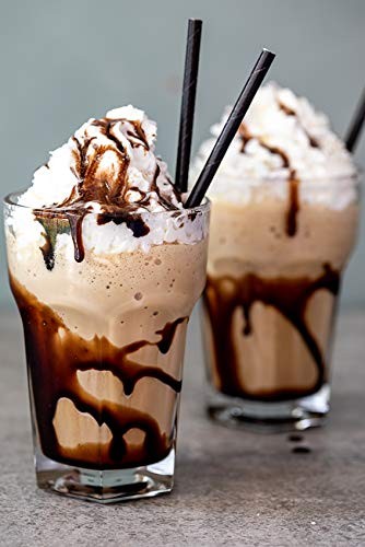 ALINK 100 Black Paper Straws, Biodegradable 100 Count (Pack of 1),