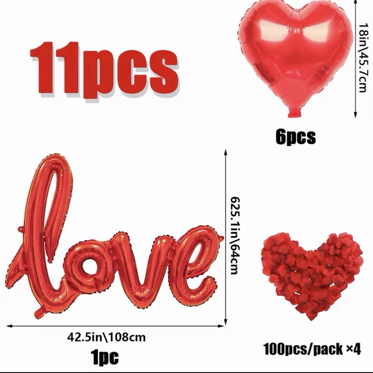 Romantic Love Balloon Decoration Set – Surprise Decor