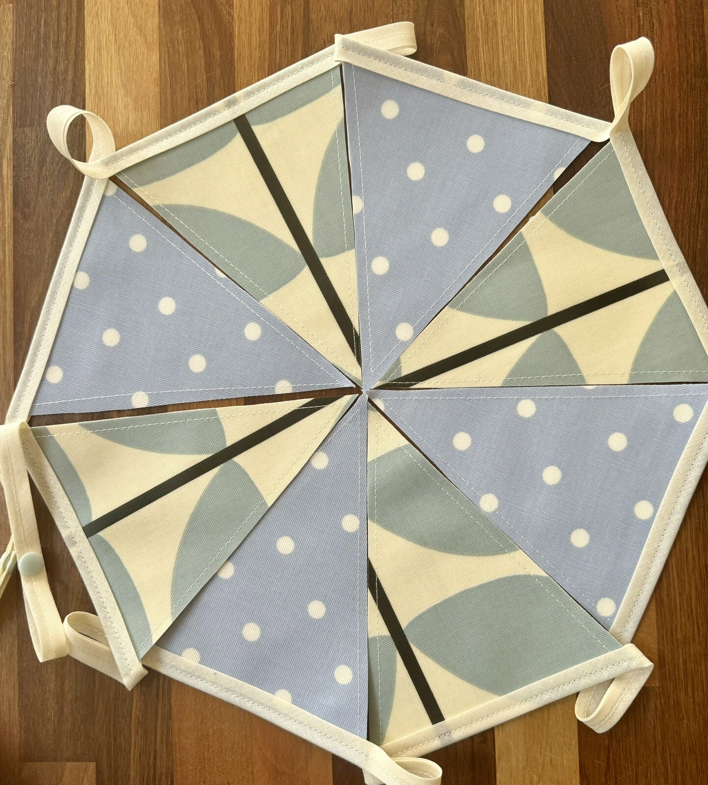 Handmade Oilcloth Bunting – Garden/Home Contemporary – 2 Meters Double Sided