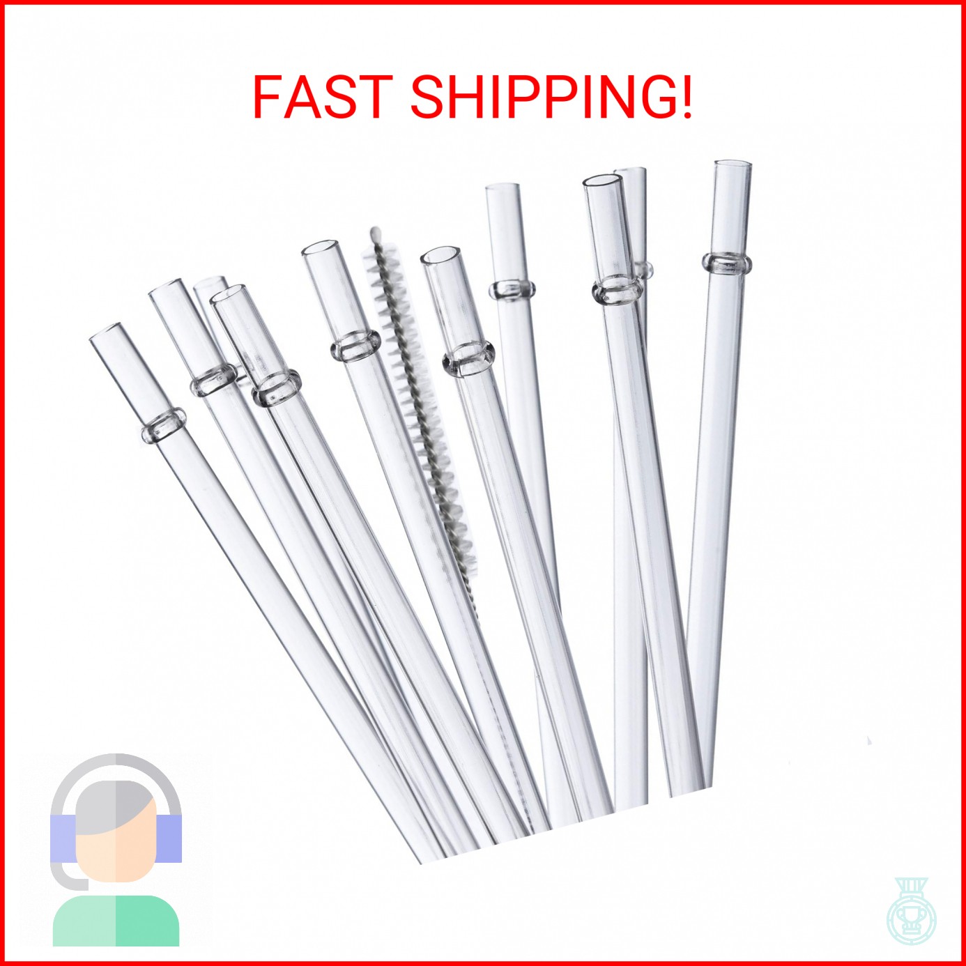 ALINK 10.5 inch Tritan Hard Plastic Clear Straws, Long Reusable Clear Replacemen