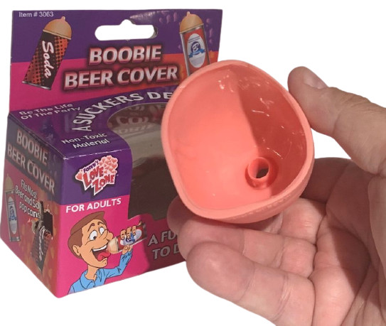 Funny BOOBIE BEER COVER Soda Can Top Rubber Nipple Joke Boob Bachelor Party Gag