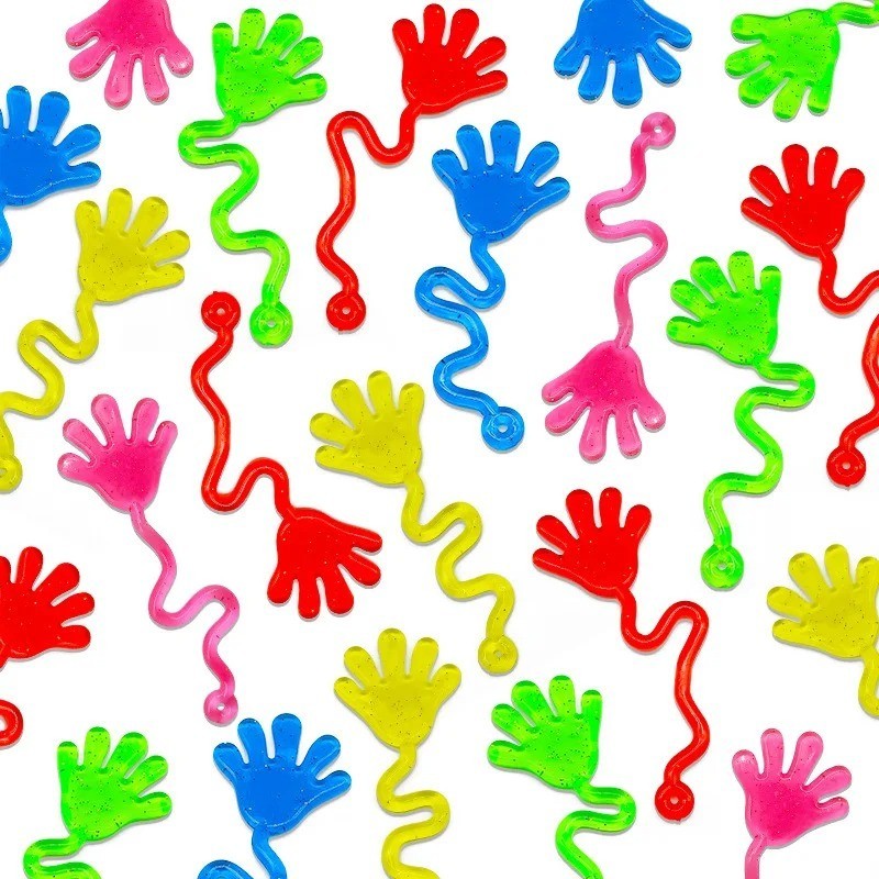 5-20PCS Glitter Sticky Hands Stretchy Squishy Slap Toy Party Favor Kids Adults