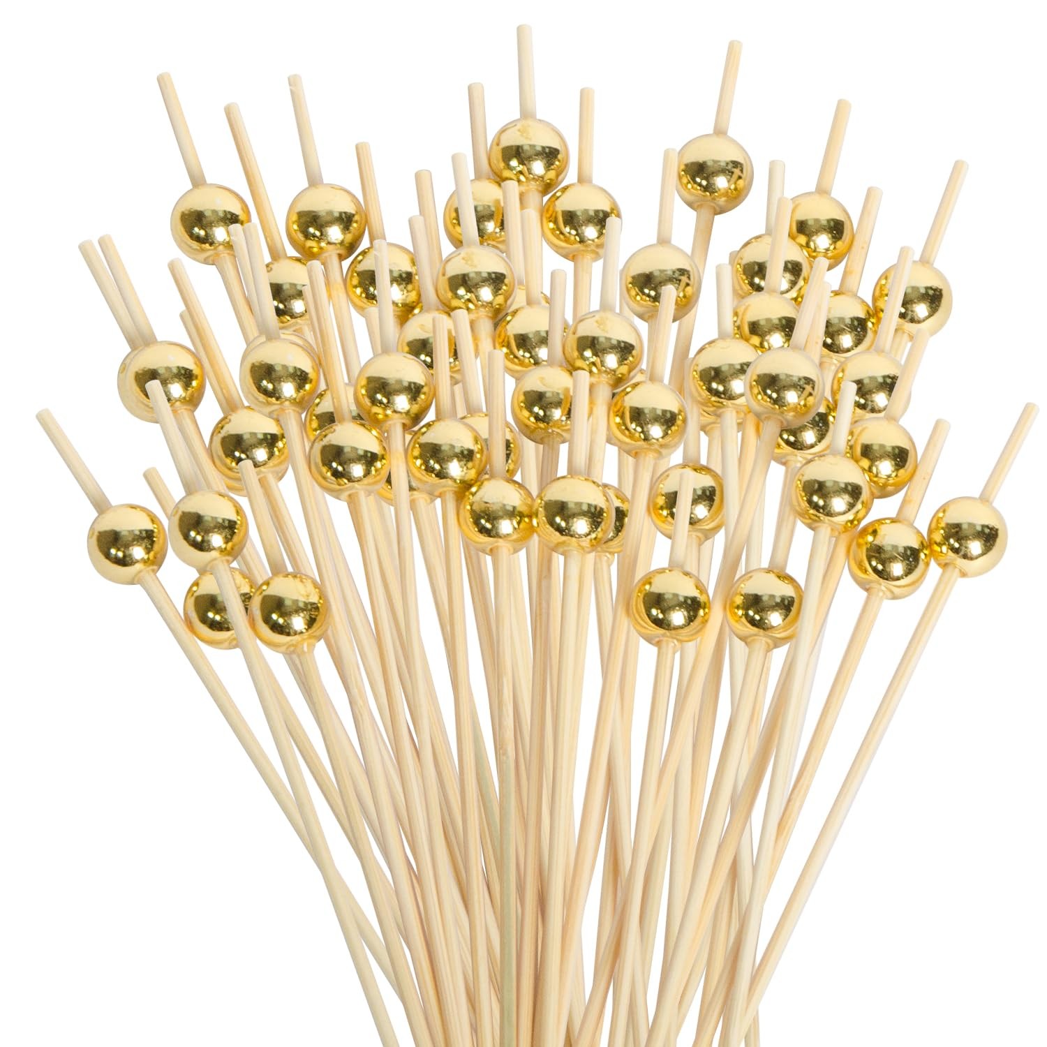 Cocktail Picks, Skewers for Appetizers, 50 Pcs 4.7 Inch Bamboo Cocktail Stick…