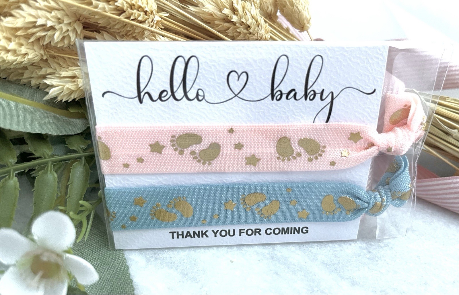 Baby Shower Gender Reveal Party Gift Hair Elastic Wrist Tie Party Favour