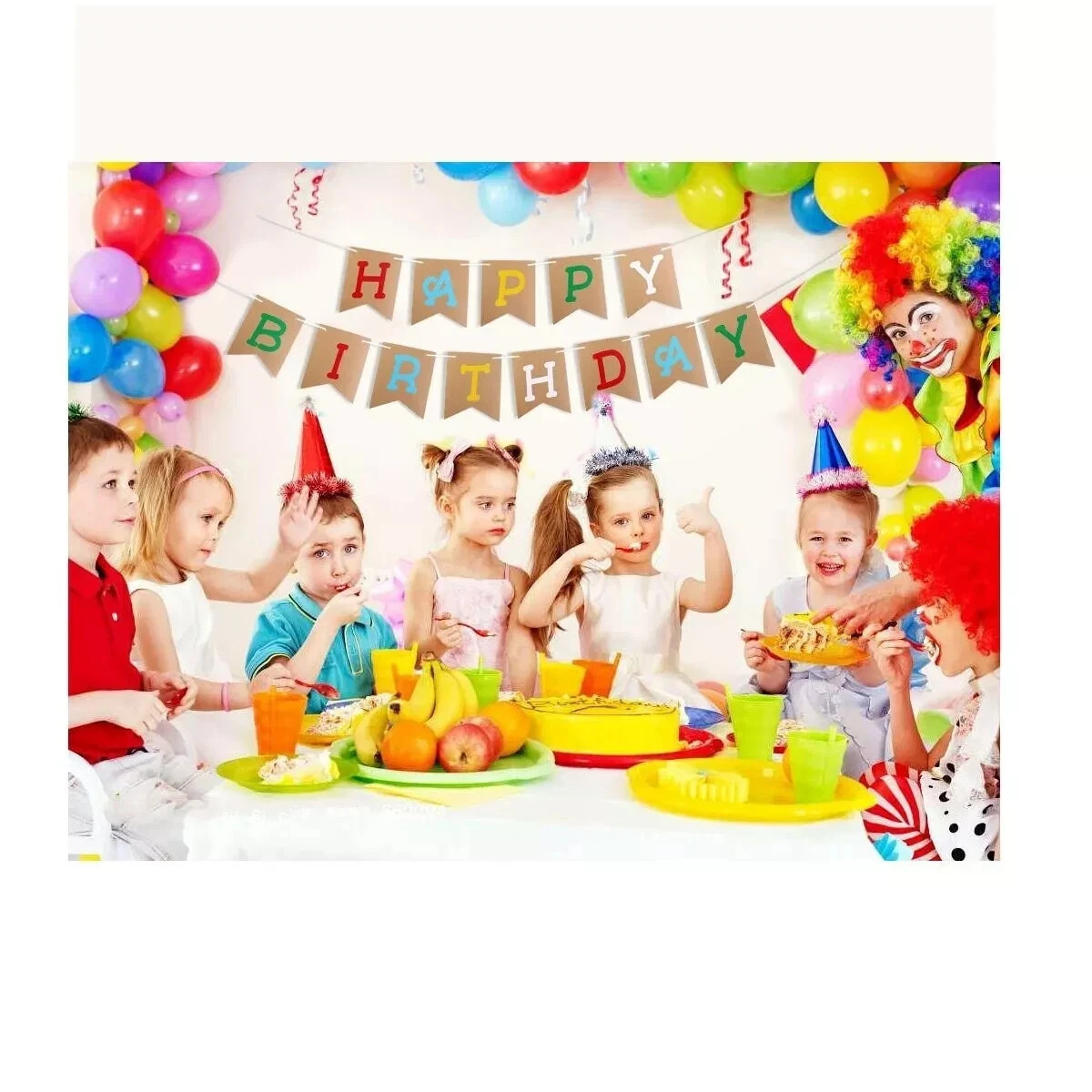 Happy Birthday Bunting Banner – Adjustable Age Number Banner for Parties