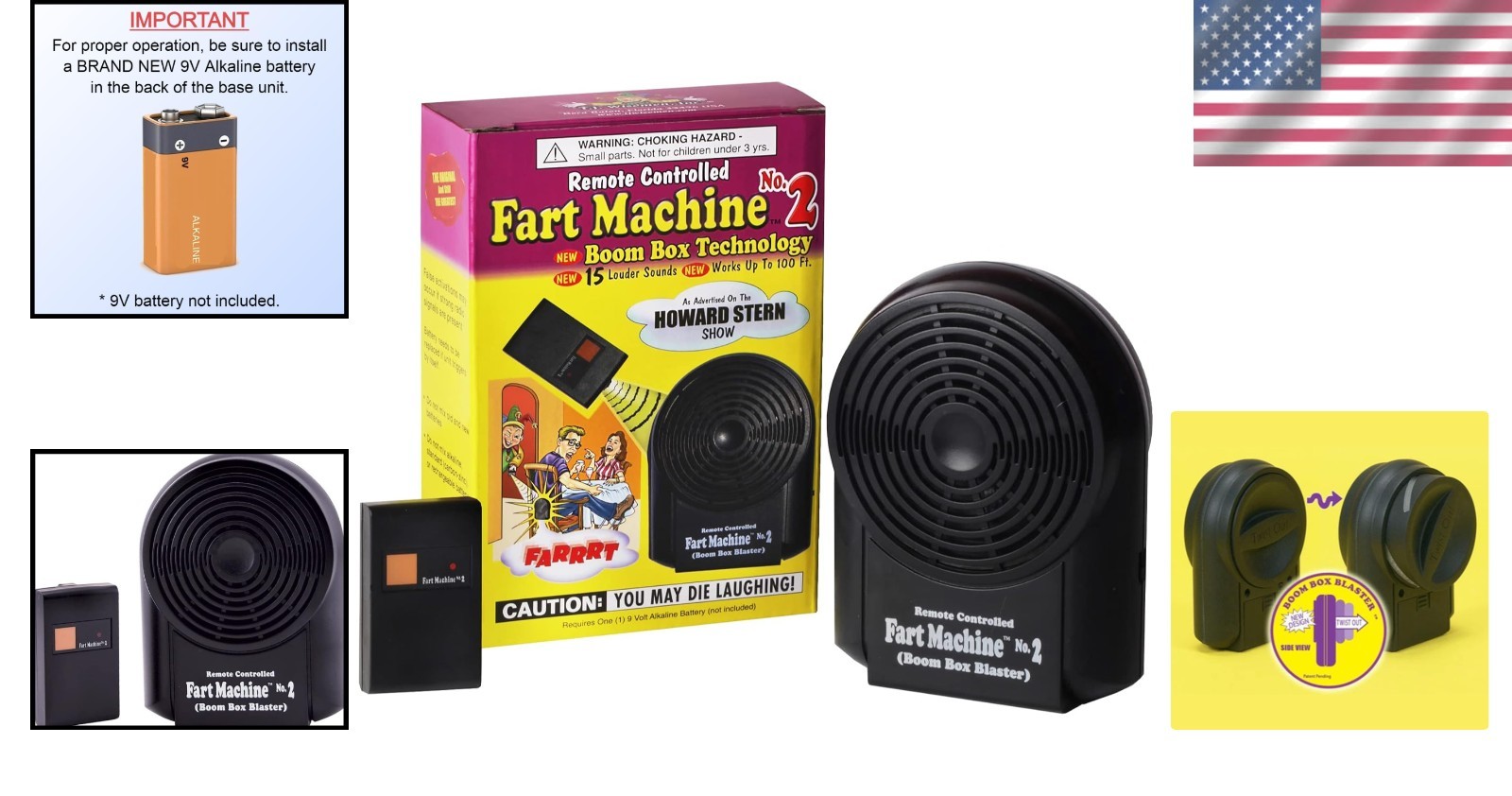 Remote Controlled Fart Machine with Boom Box Technology 15 Sounds Wireless 10…