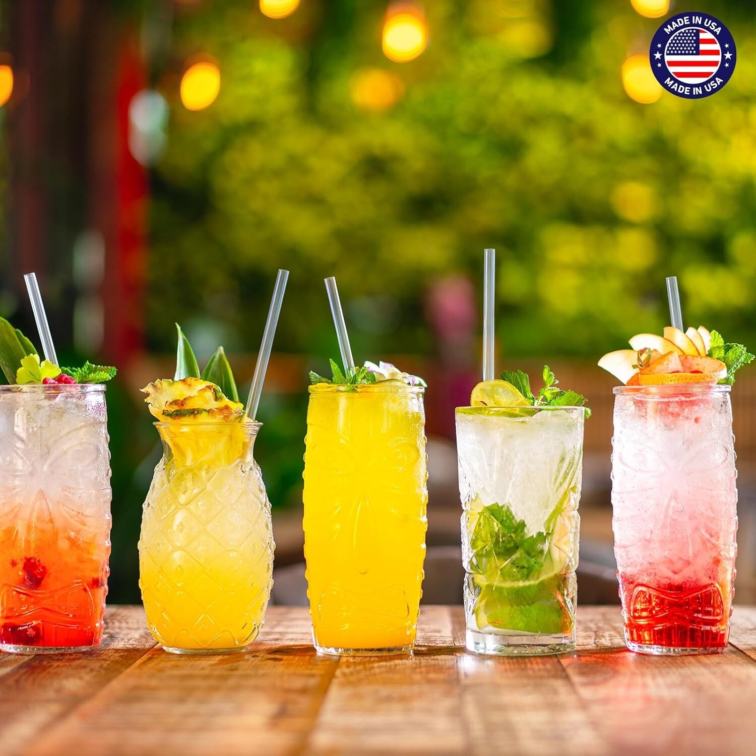 500/1000pcs Individually Wrapped Clear Plastic Drinking Straws Made in USA