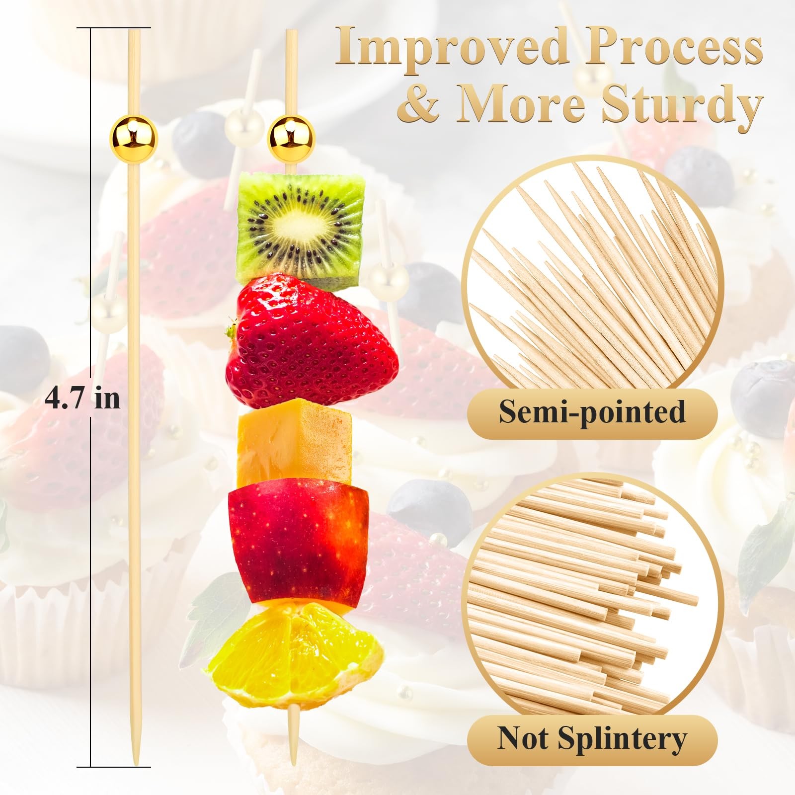 [300PCS] Cocktail Picks, Fancy Toothpicks for Appetizers Drinks Food Fruit, 4…