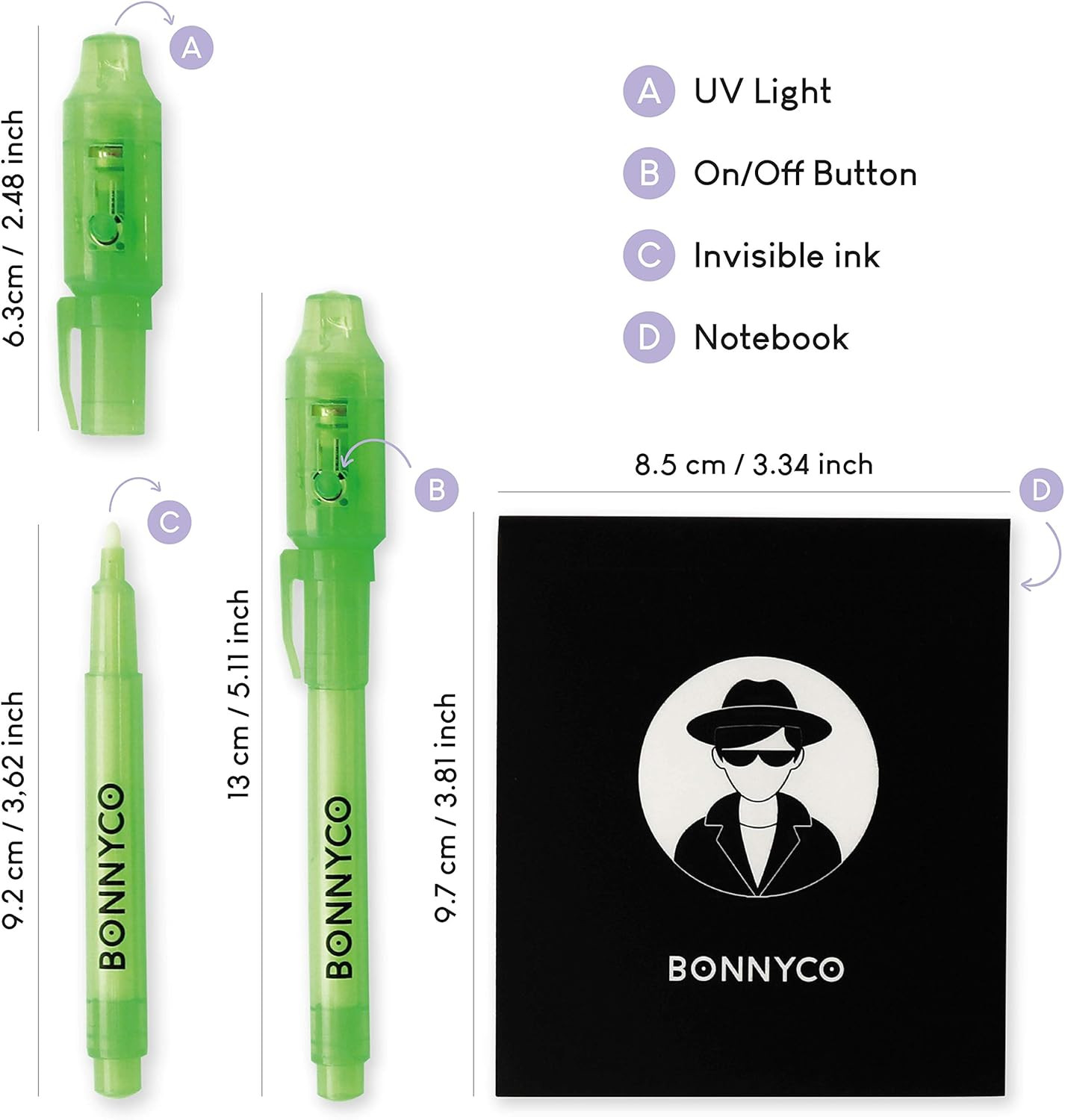 Invisible Ink Pen and Notebook Pack 16, Party Favors for Kids. Magic Spy Pen …