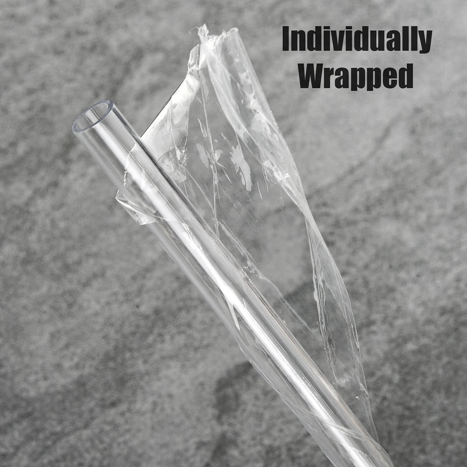 ALINK Reusable Clear Smoothie Straws, 10 in x 10 mm Jumbo 8 Piece Set,