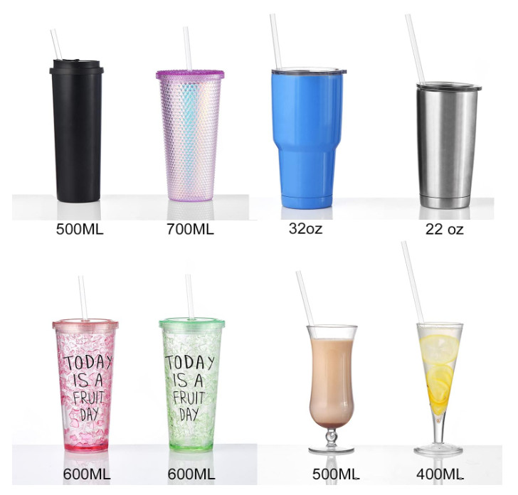 ALINK 12-Pack Reusable Plastic Clear Straws, 13 Inch Extra Long Tumbler Straws 1