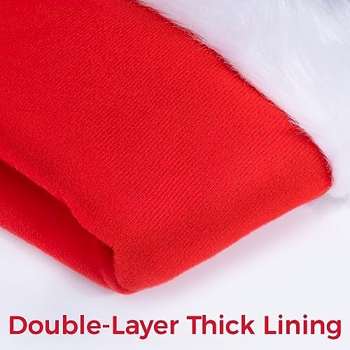 Christmas Santa Hat for Adults, Unisex Velvet Classic Adult Size 1 Pack
