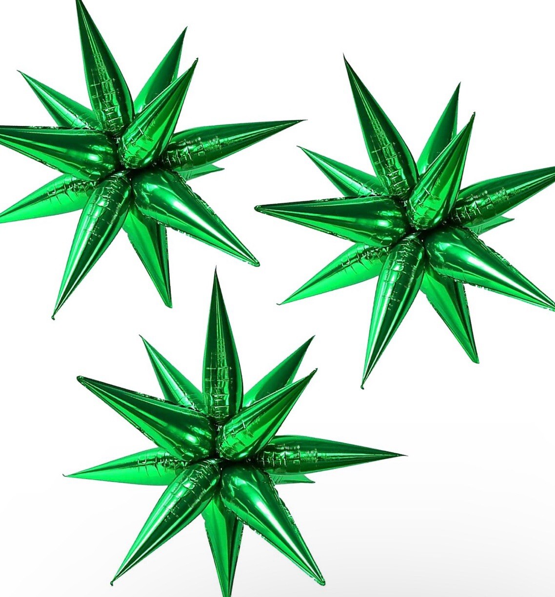 26inch 3D Explosion Star foil balloon, Green Foil Cone Starburst