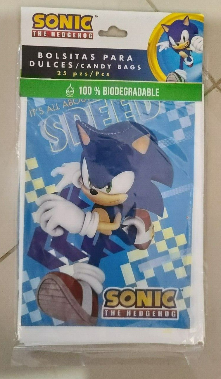 25 pcs Sonic the Hedgehog Birthday Party Supplies Treat Candy Loot Bags