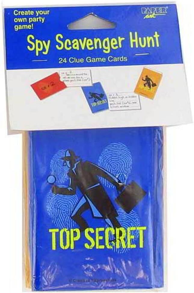 Top Secret Agent Detective Spy Birthday Party Favor Activity Scavenger Hunt Game