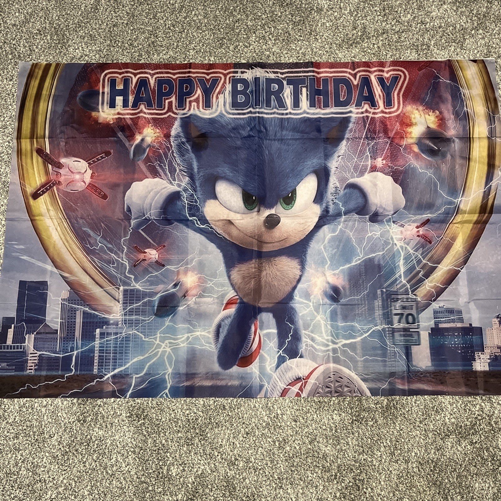 Sonic The Hedgehog Happy Birthday Banner Party Decor
