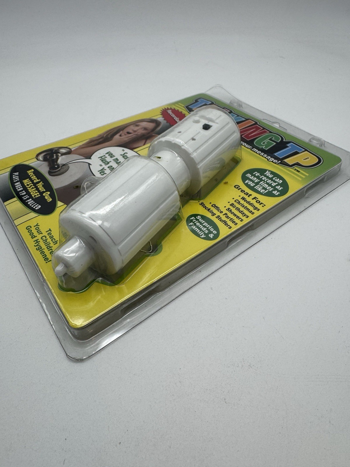 Talking TP Recordable Toilet Paper Roll Holder Prank Gag Gift NEW Sealed