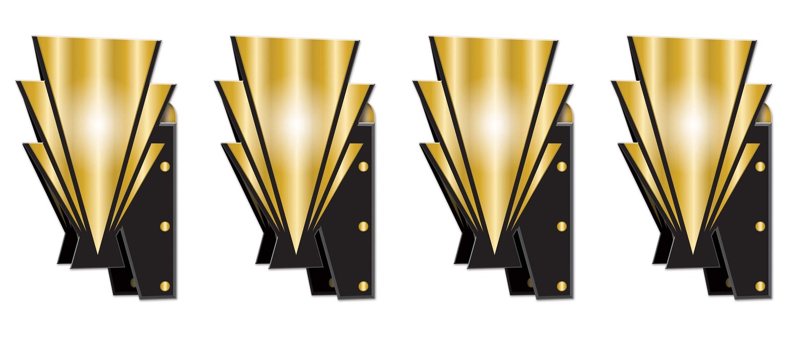 Beistle 3-D 20S Wall Double-Sided Art Deco Cardstock Decorations Gold And Black