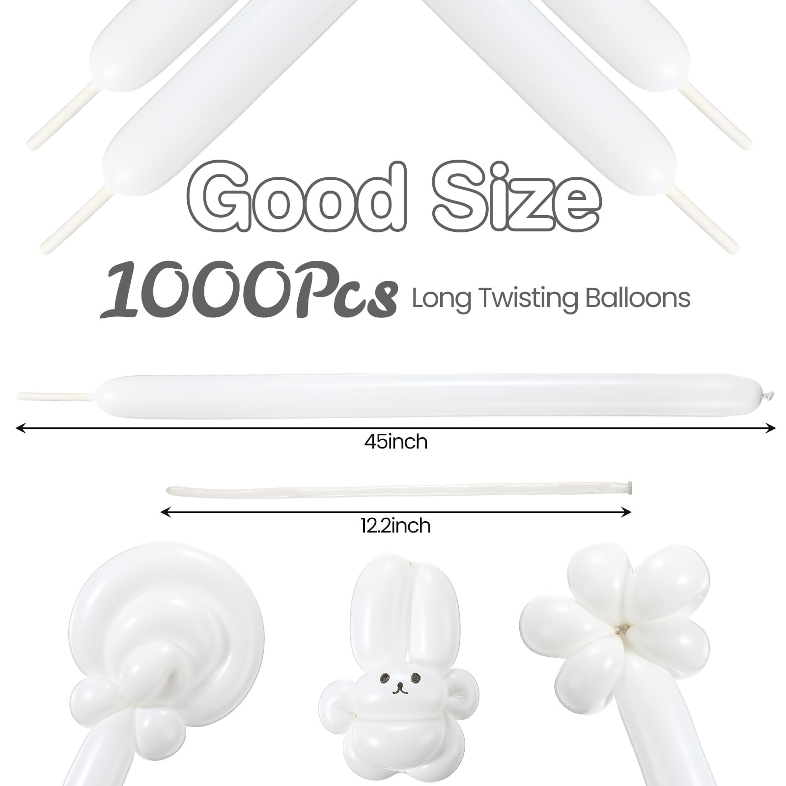 1000 Pcs Long Balloons Bulk 260 Latex Twisting Balloons Decoration for Birthd…