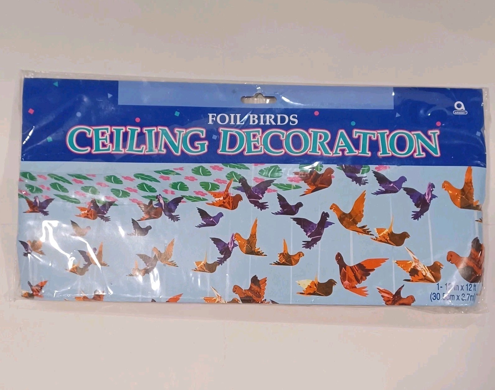 Vintage Foil Birds Ceiling Hanging Decor Party Decorations Purple Orange