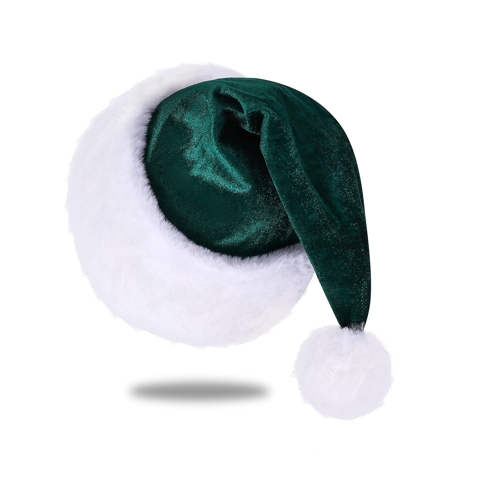 Eoocan Santa Hat, Hat for Kids, Unisex Velvet Comfort 16*10.2 in, Green