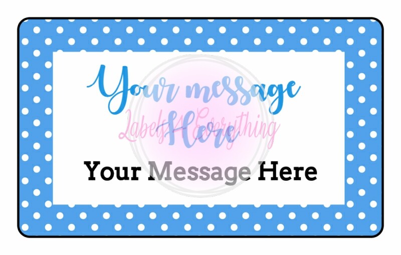 Personalised Polka Dot Rectangle Stickers Gift Seals Tag Sweet Cone Bag Box