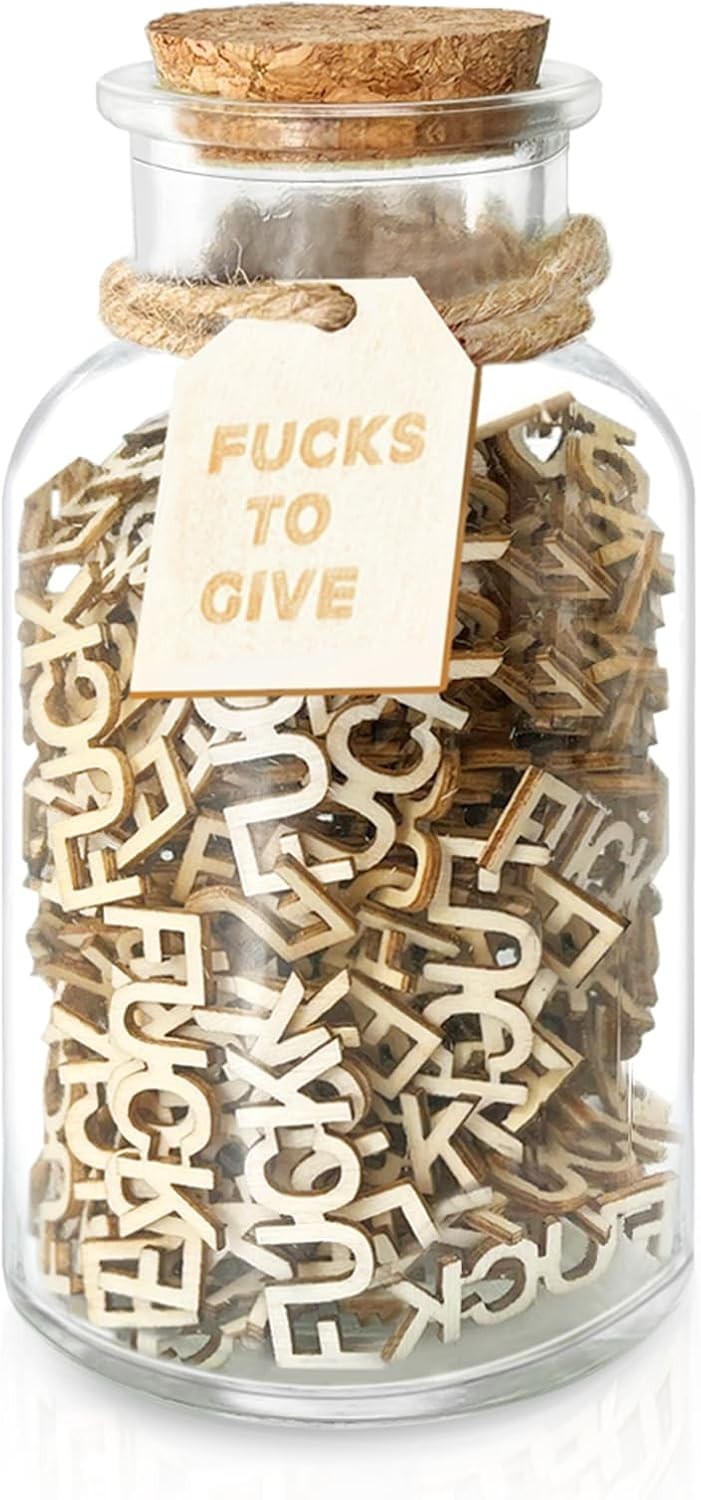 Eco-Friendly F**k Gift Jar with 200 Wooden Letters – Perfect for Any Occasion