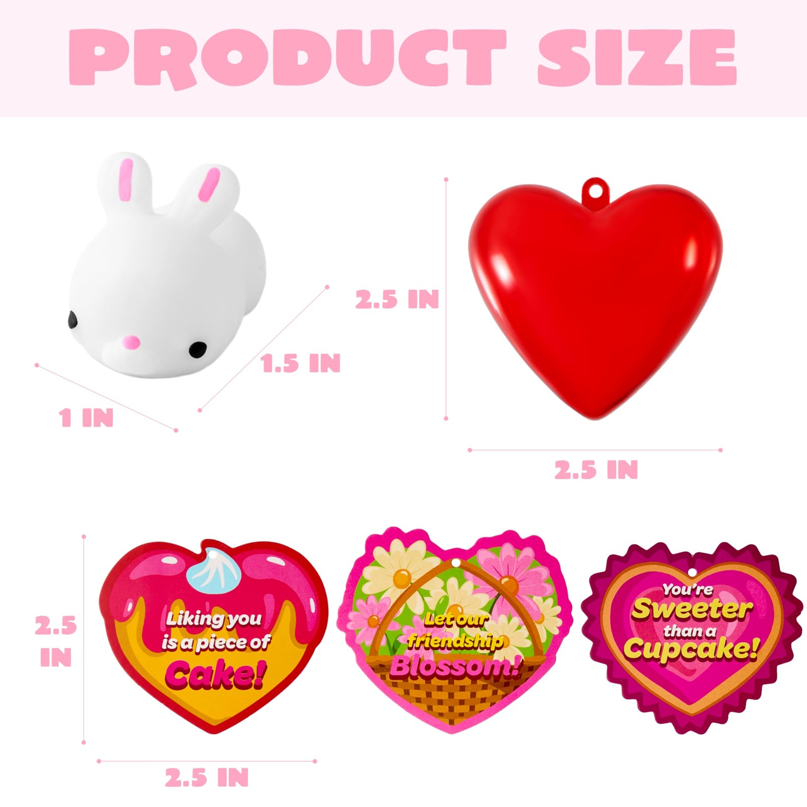 Joyin 28 Packs Valentines Day Heart Gift Cards Mochi Squishy Toys And Heart