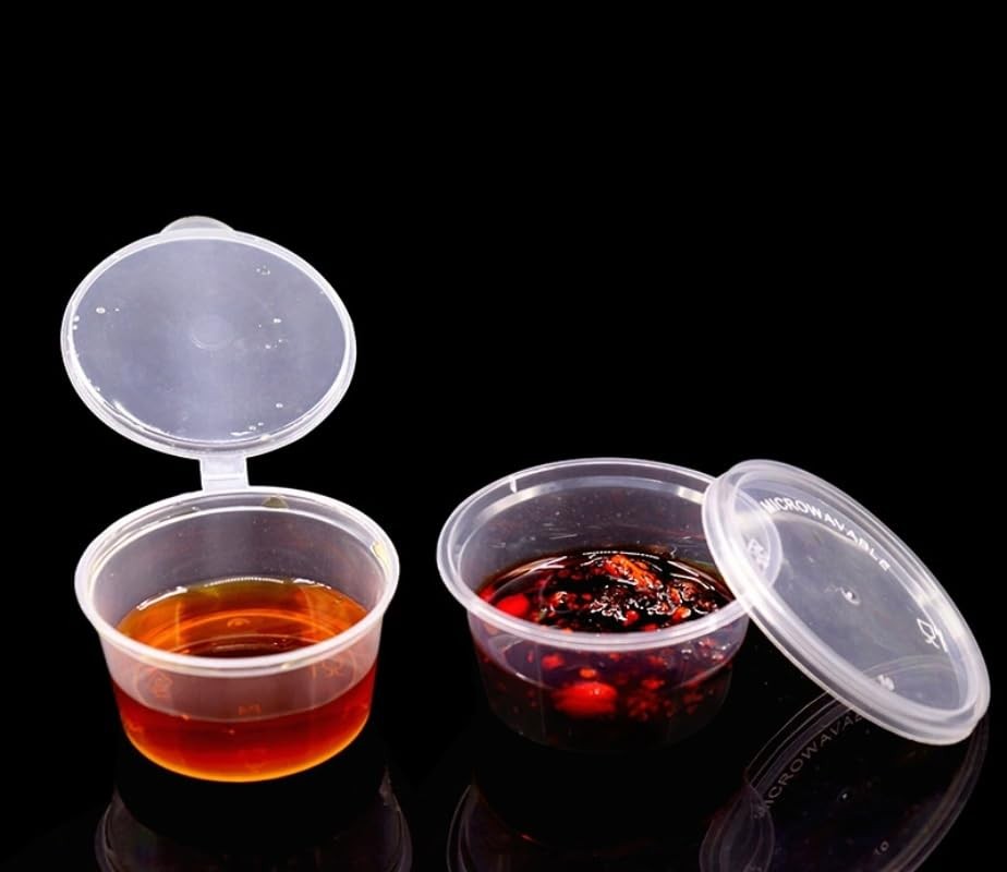 50 Pieces Small Sauce Containers Plastic Cups,Reusable Condiment Cups,Souffle…