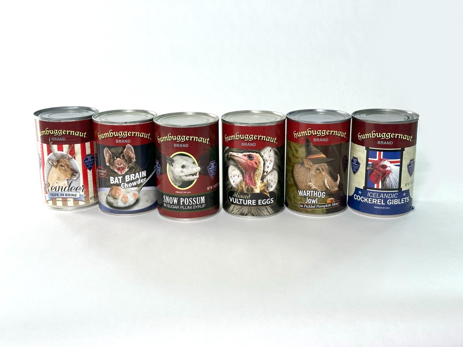 Funny Canned Food Labels (6) -Great Gag White Elephant Gift + FREE GIFT!