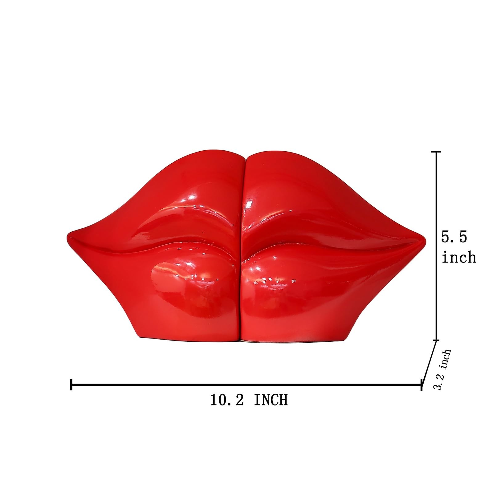 MICDESBA Red Lips Decorated Bookends?Set of 2 Heavy Decorative Book Stoppers?Uni