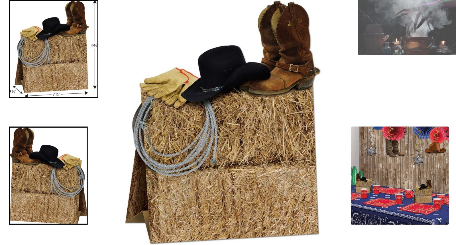 Rustic 3-D Cowboy Table Centerpiece – Perfect for Country-Themed Events, 9.5″