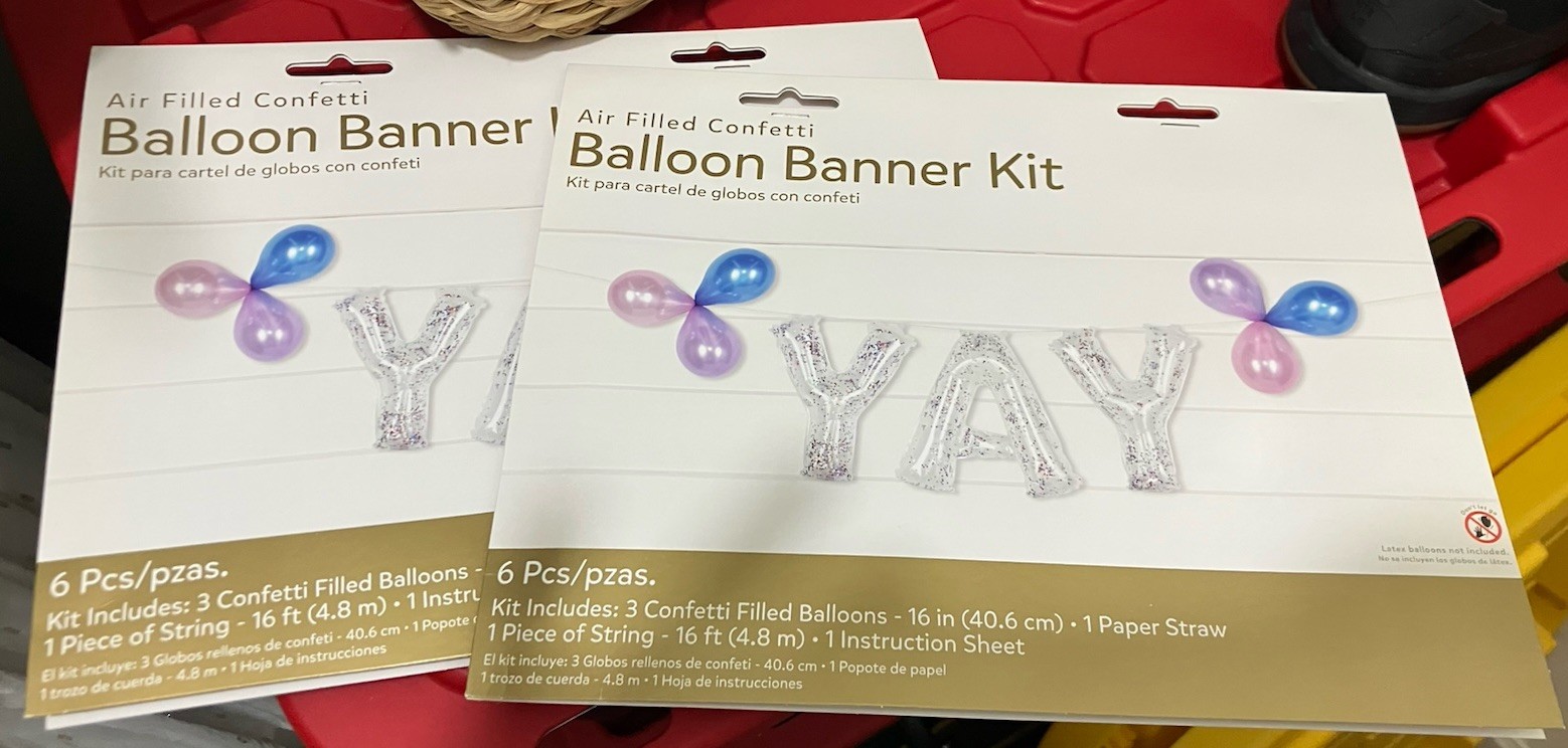 Air Filled Confetti Balloon Banner Kit (6 Pcs – 16 in. String)