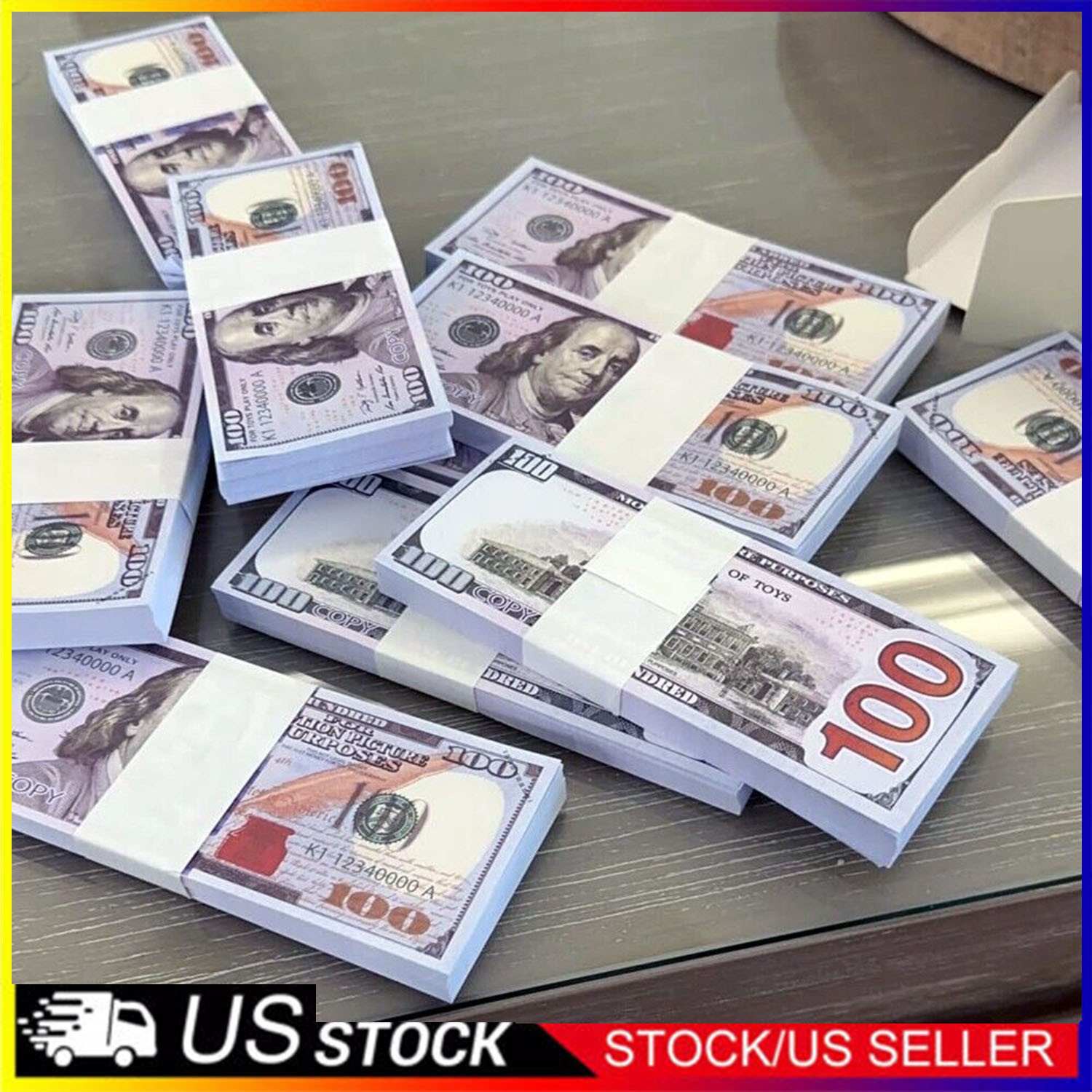 1000PC Prop Fake Looks Best Toys Money For Pretend Play Music Birthday Party New