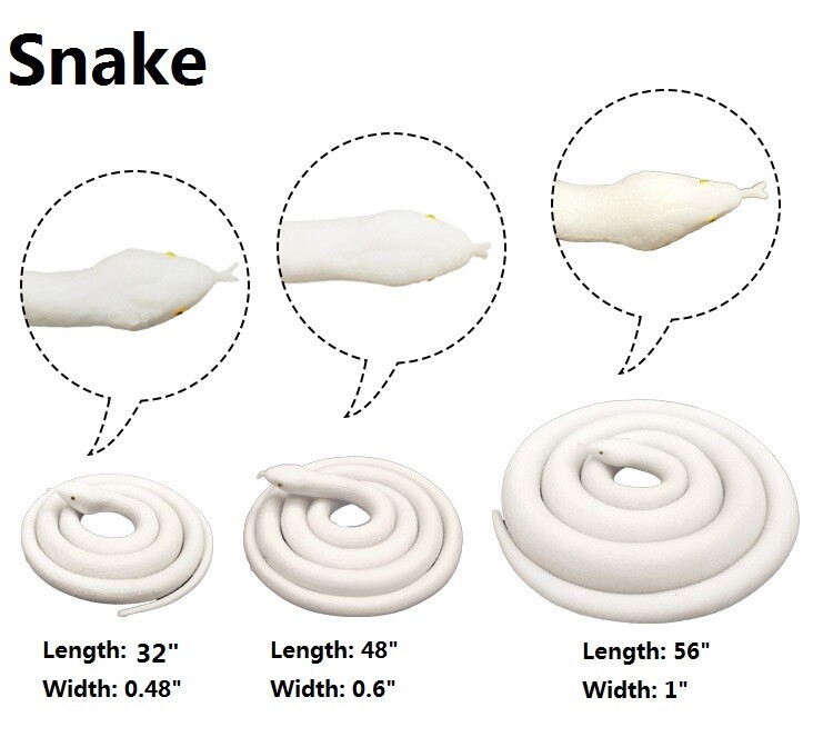 32″/48″/56″ Fake Realistic Snake Lifelike Scary Rubber Toy Prank Party Joke Prop