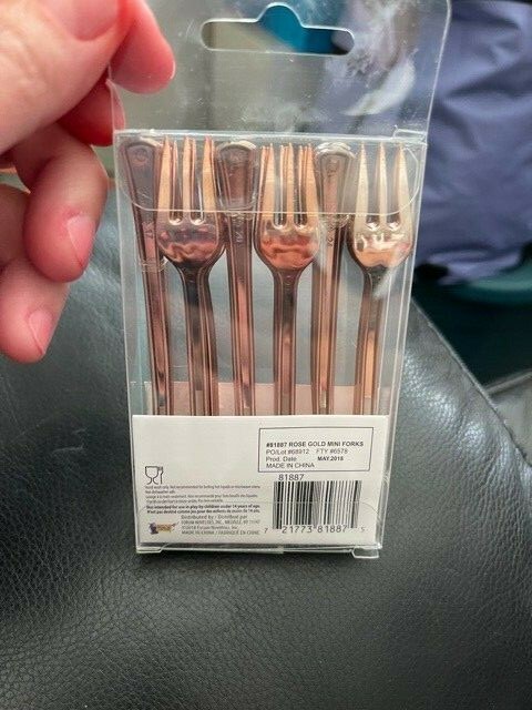 Forum Novelties Mini Plastic Cocktail Forks-Copper 24 Ct. New!!!