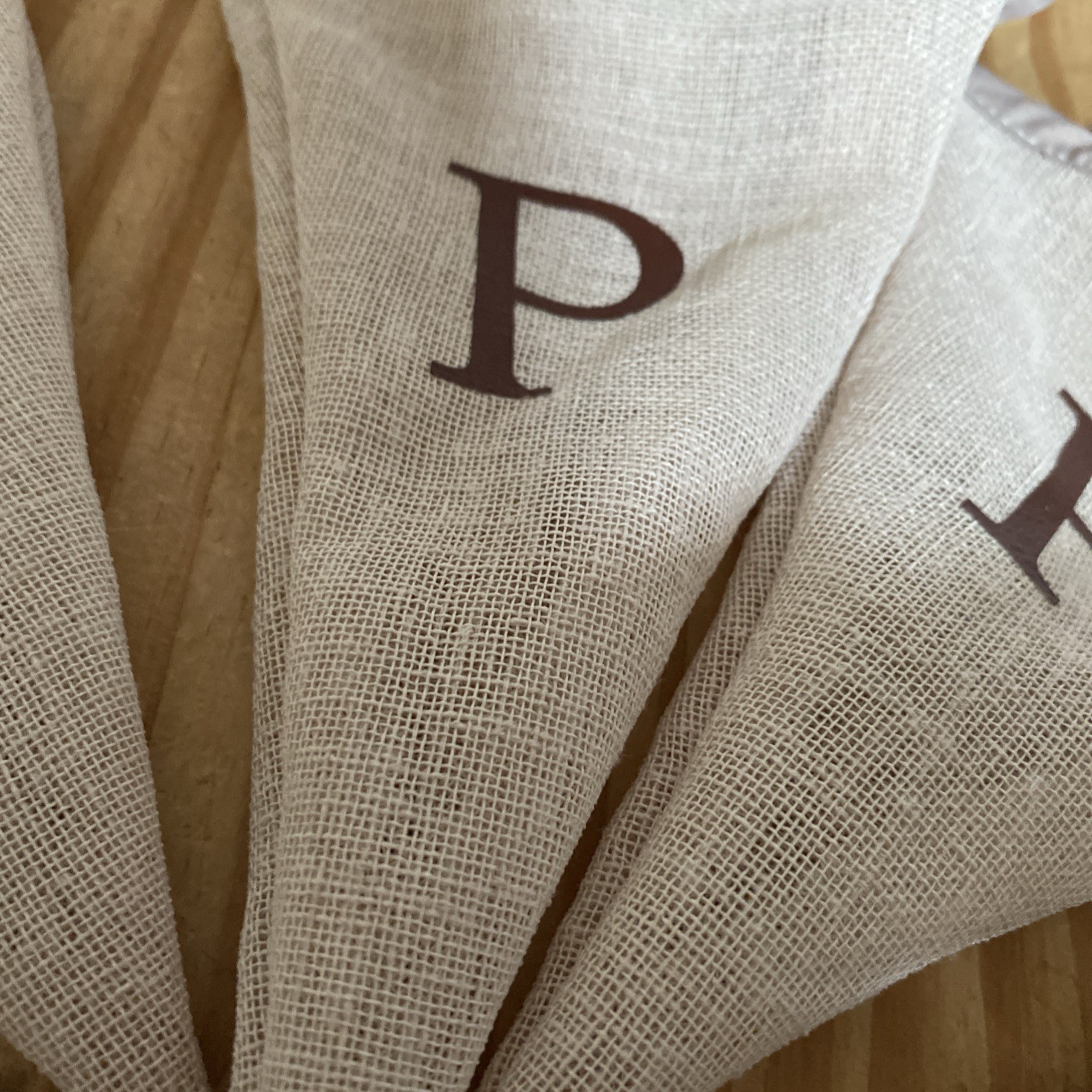 Handmade Double Sided Bunting 14 Flags 3.5m ‘Happy Birthday’ rustic with brown
