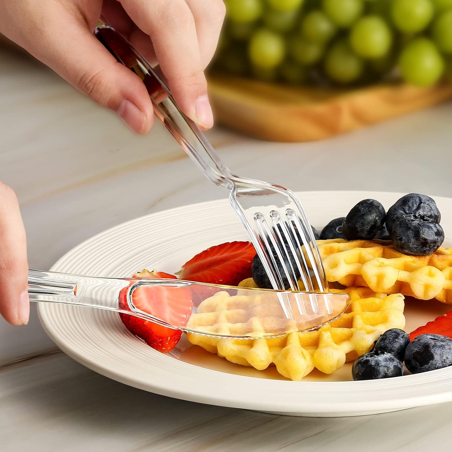 400 Count] Heavy Duty Plastic Forks, Premium Disposable Clear Forks, Durable