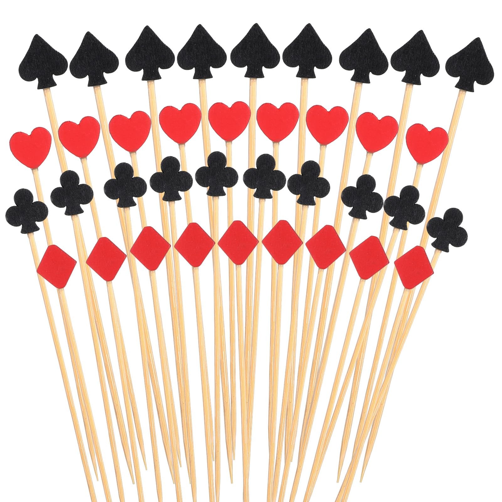 100 Pcs Casino Cocktail Picks Poker Toothpicks Poker Party Decorations Decora…