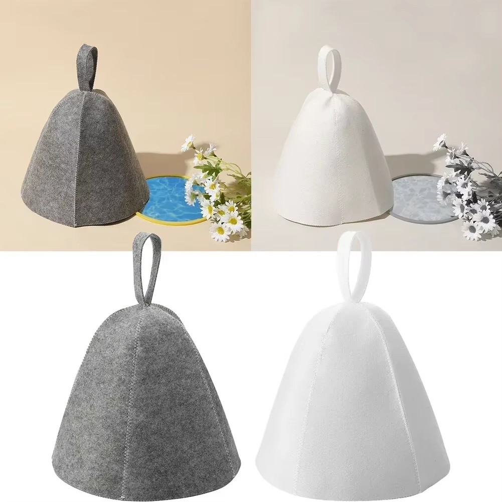 Wool Felt Sauna Hat Heat Resistant Hair Drying Cap Spa Bath Shower Turban