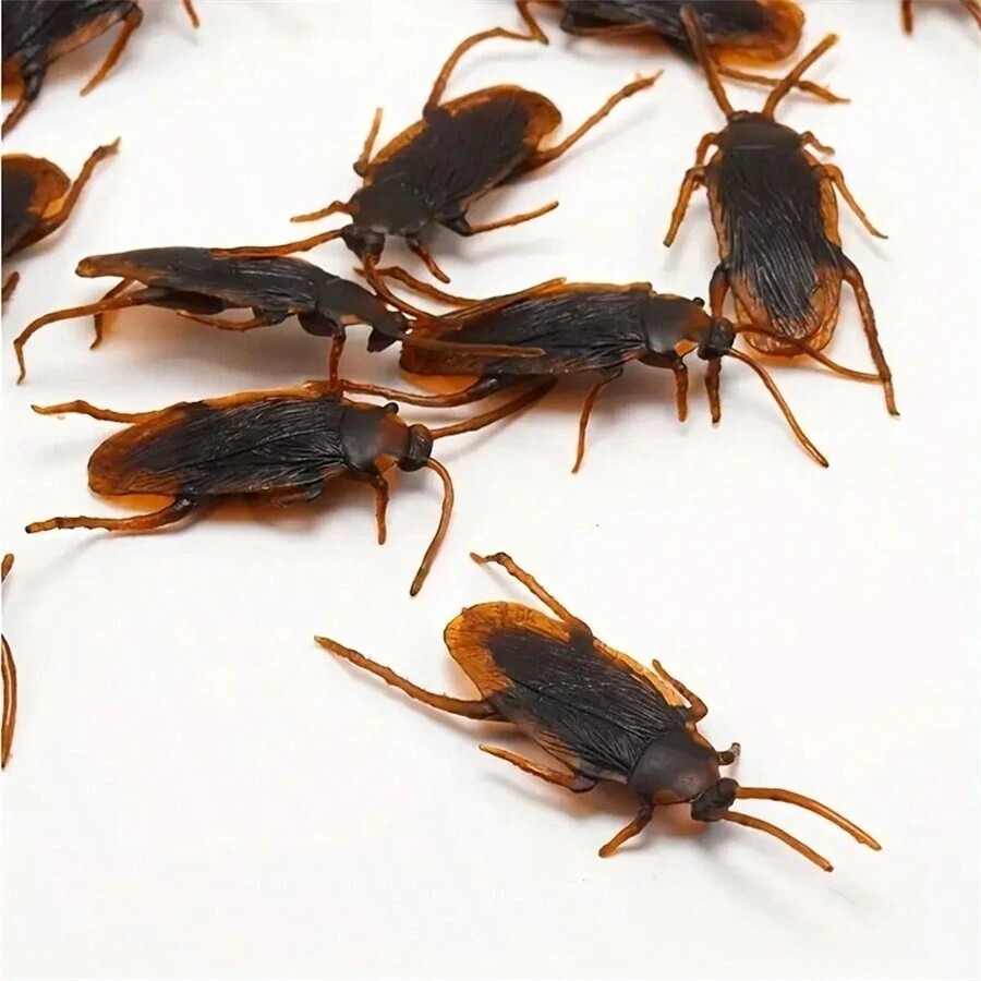 5pcs Fake Cockroach Funny Prank Toy Novelty Realistic Cockroach Insect Toy Joke