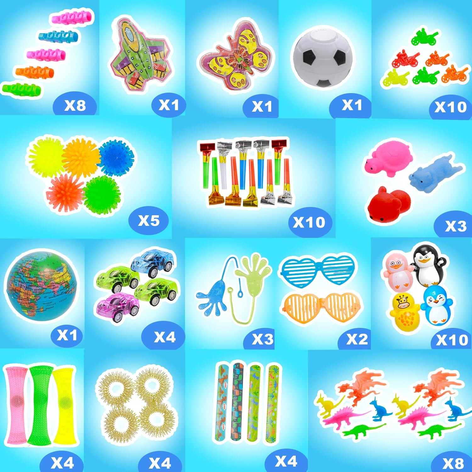 120-Piece Fidget & Variety Toy Pack – Kids Party Favors & Goodie Bag Fillers
