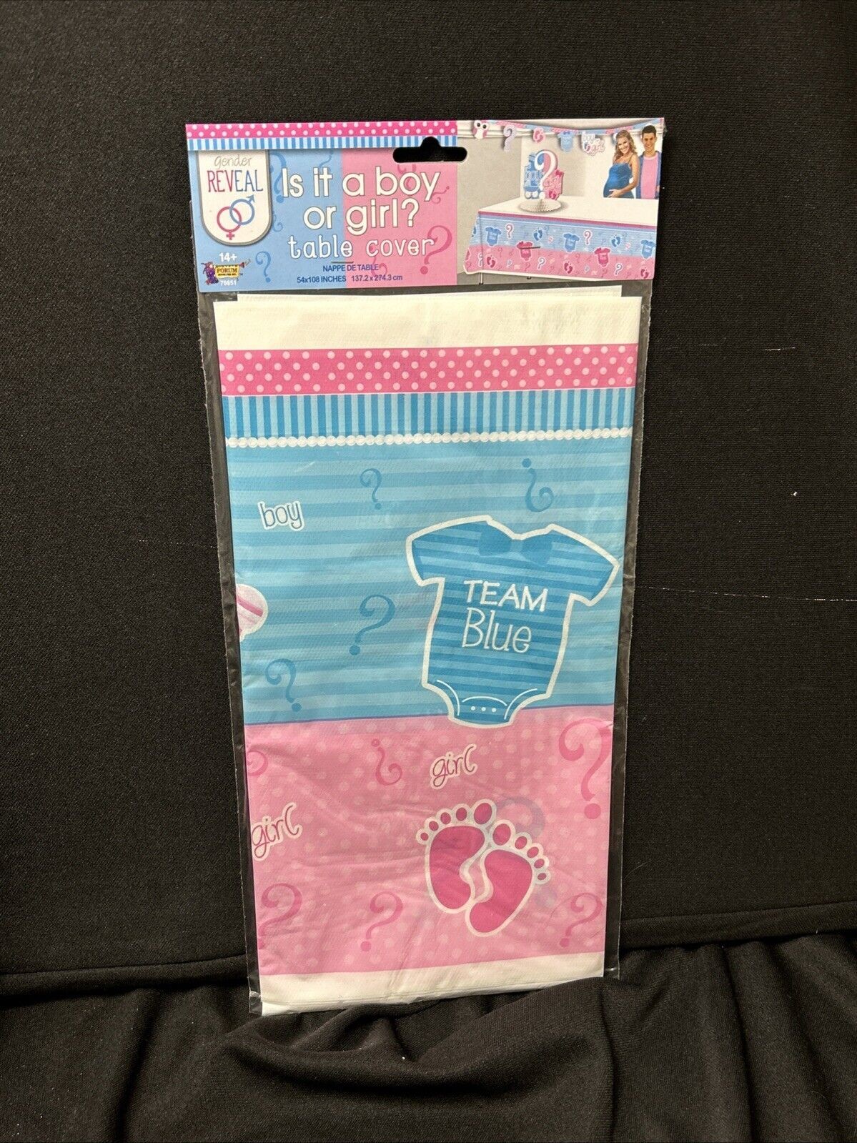 Forum Novelties Gender Reveal Table Cover Baby Shower Party Supplies 1 Count