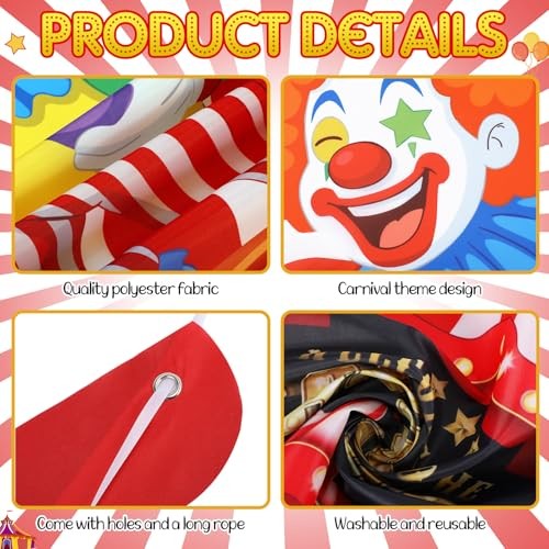 3 Pcs Carnival Door Decorations Circus Tent Banner Welcome to Carnival Circus