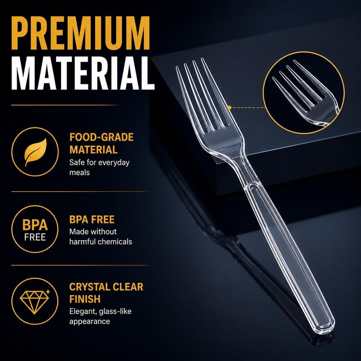 Disposable Plastic Forks Heavy Duty Silverware Set Clear Cutlery Forks Bulk BPA