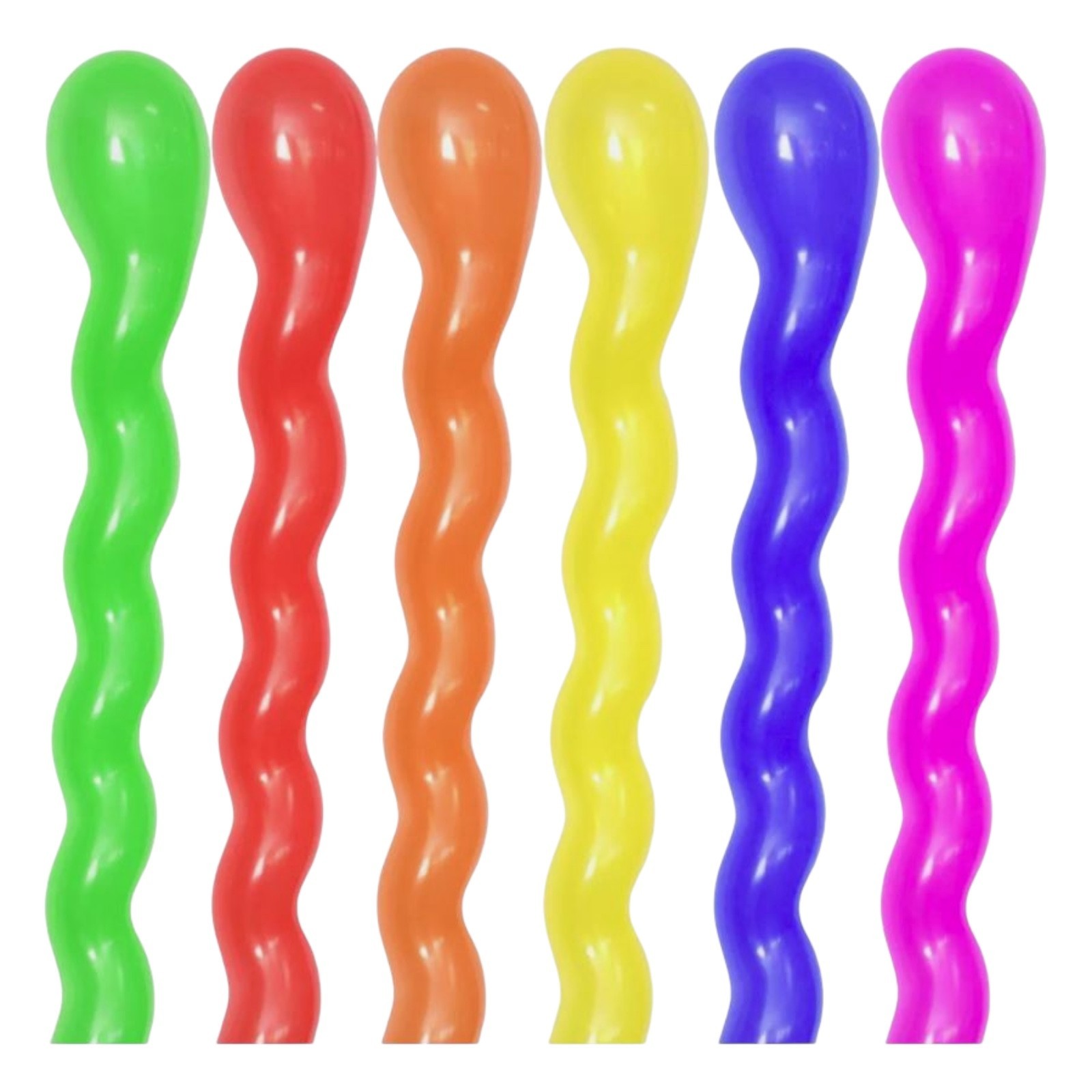 10PCS Curly Long 100cm (40″) Latex Wavy Party Decoration Balloons Mixed Colours