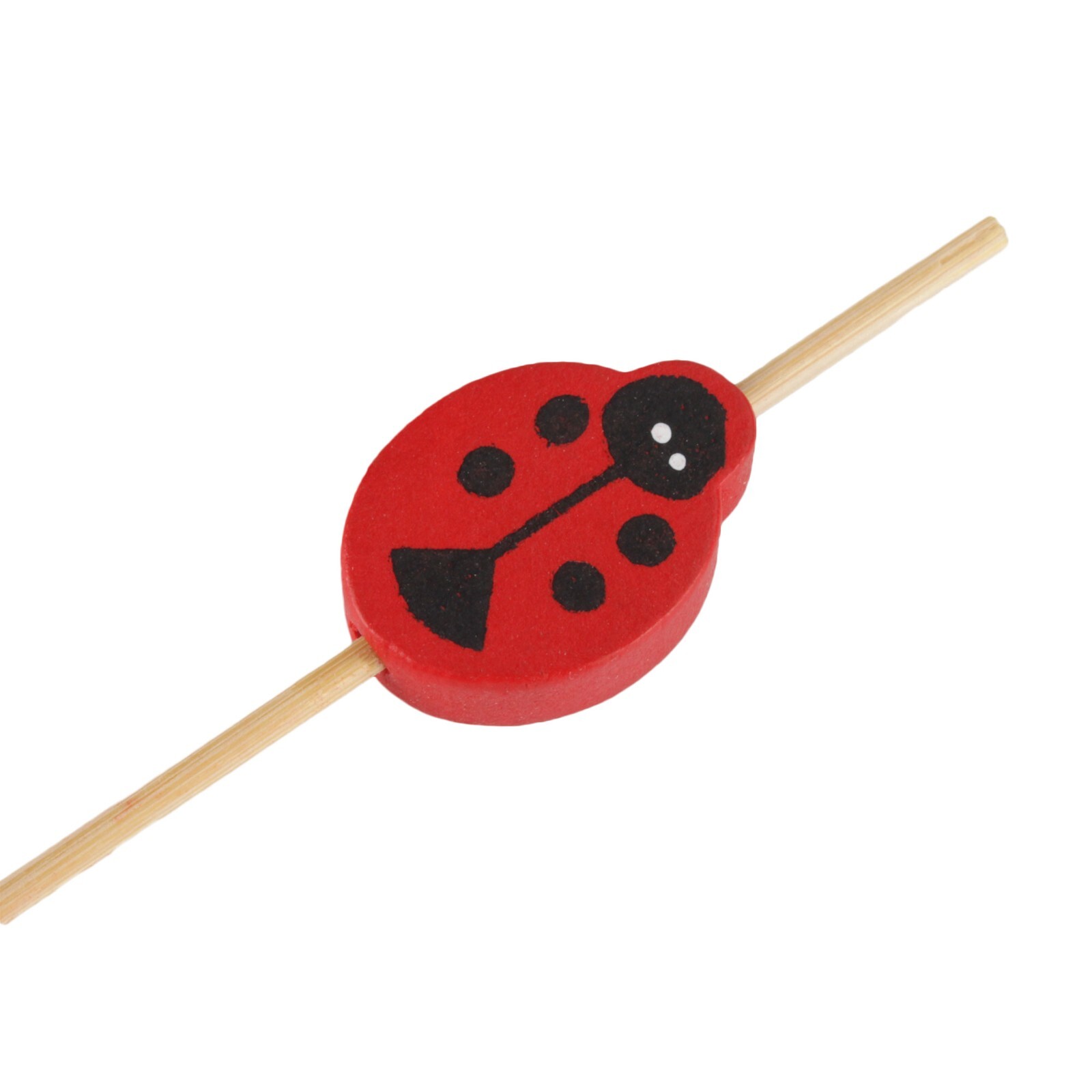 BambooMN Red Ladybug Cocktail Appetizers Bamboo Toothpick Stirrer Stick Picks