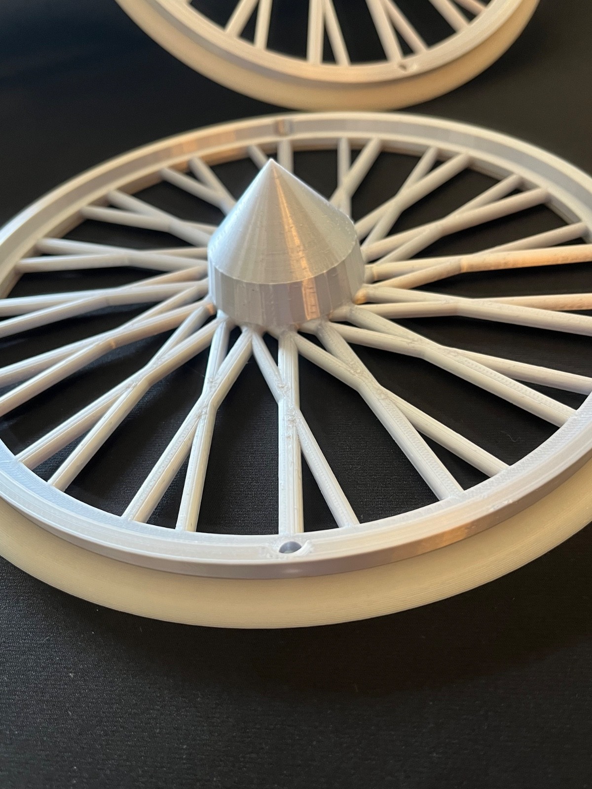 3D Printed Dayton Spoke Trash Can Rims Wheel Covers Whitewall Gold or Silver Set