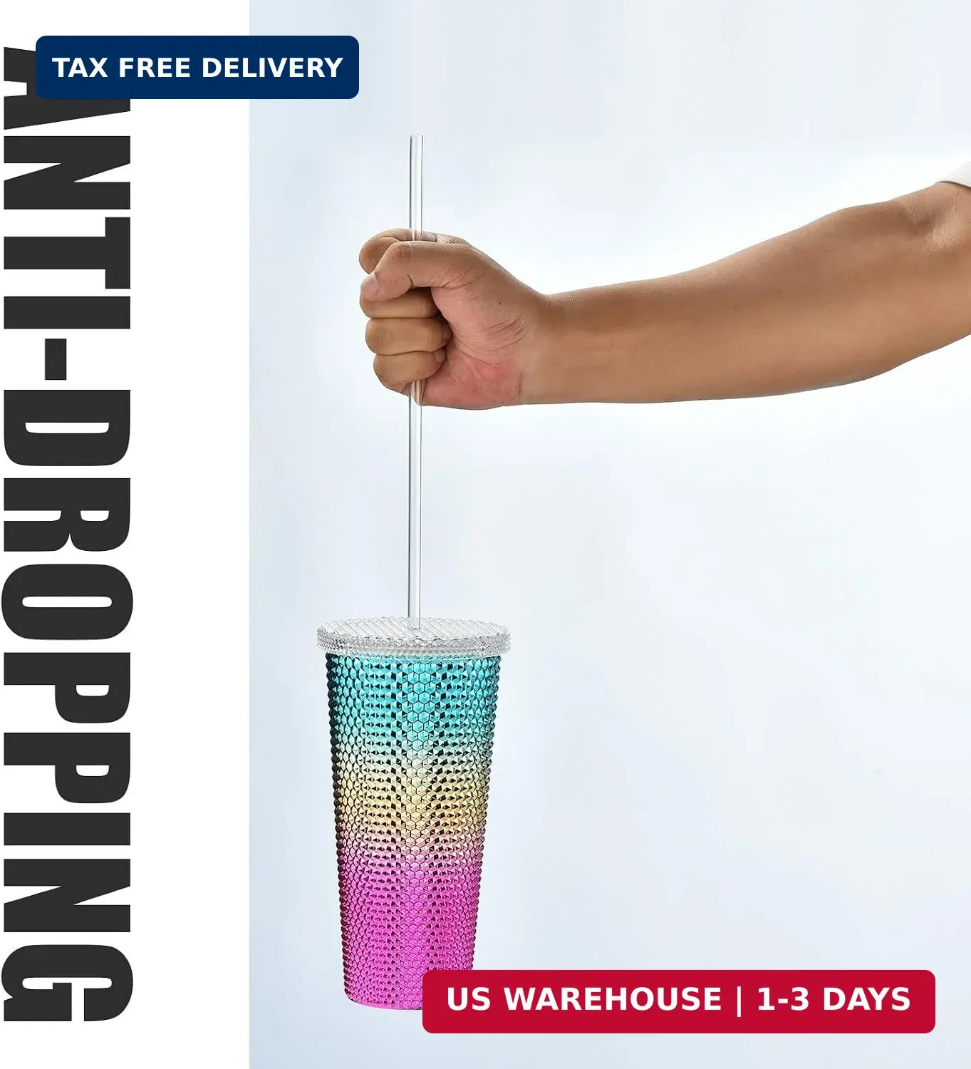 ALINK 10.5 in Long Reusable Plastic Straws with Brush, Tritan Hard Plastic Tumbl