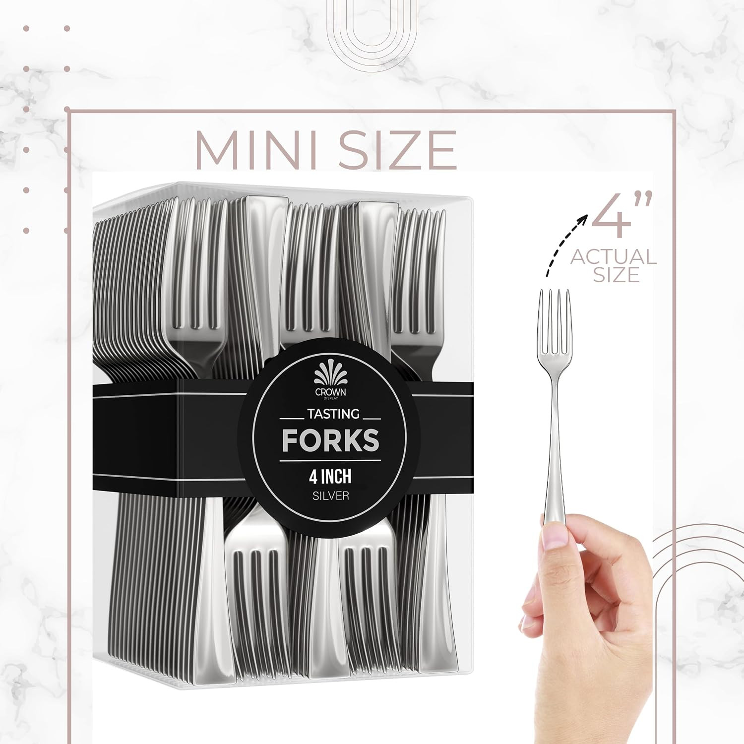Plastic Mini Forks 100CT Premium Quality Silverware Silver Look Alike Heavy D…